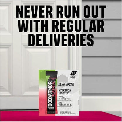 BODYARMOR Flash IV Electrolyte Packets, Cucumber Lime - Zero Sugar Drink Mix, Single Serve Packs
