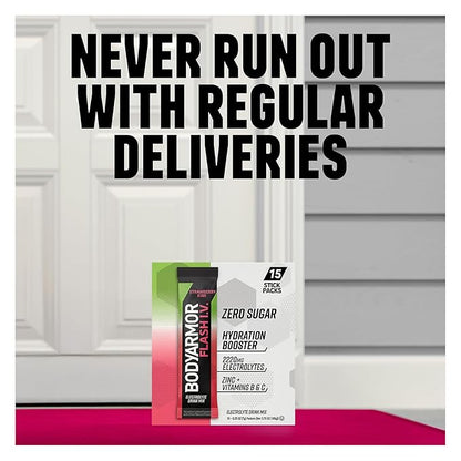 BODYARMOR Flash IV Electrolyte Packets, Lemon Lime - Zero Sugar Drink Mix, Single Serve Packs