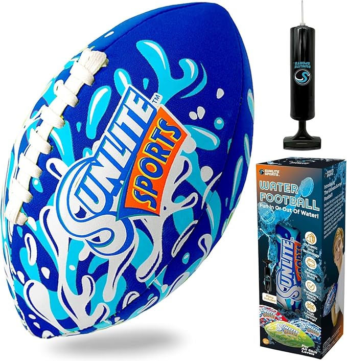 Sunlite Sports Waterproof Football for Lawn Backyard Pool Beach Lake Park Water Toy, Outdoor Play