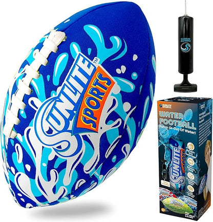 Sunlite Sports Waterproof Football for Lawn Backyard Pool Beach Lake Park Water Toy, Outdoor Play