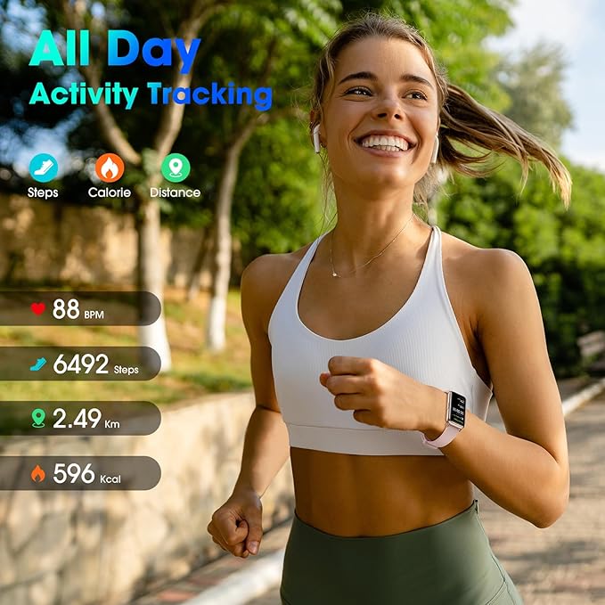 Long Battery Pedometer Watch 14 Days Battery Life, Slim Design No App/Phone Required Fitness