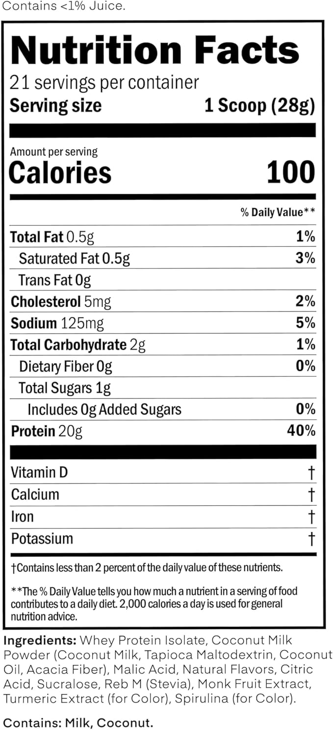 Clear Whey Isolate Protein Powder, Kiwi Strawberry, 20g Complete Protein per Serving, No Added