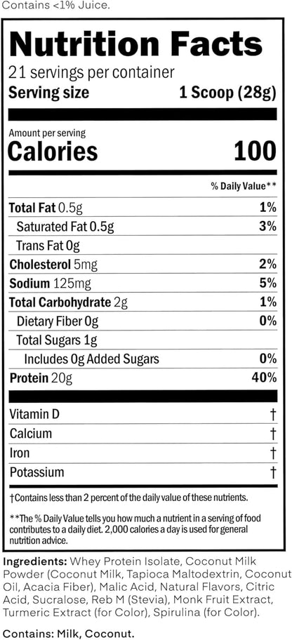 Clear Whey Isolate Protein Powder, Kiwi Strawberry, 20g Complete Protein per Serving, No Added