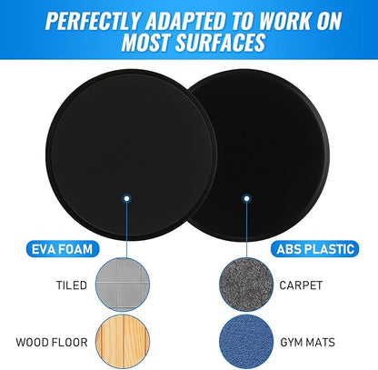 Wettarn 24 Pcs Core Sliders for Working Out Abdominal Exercise Gliding Discs Dual Sided Workout