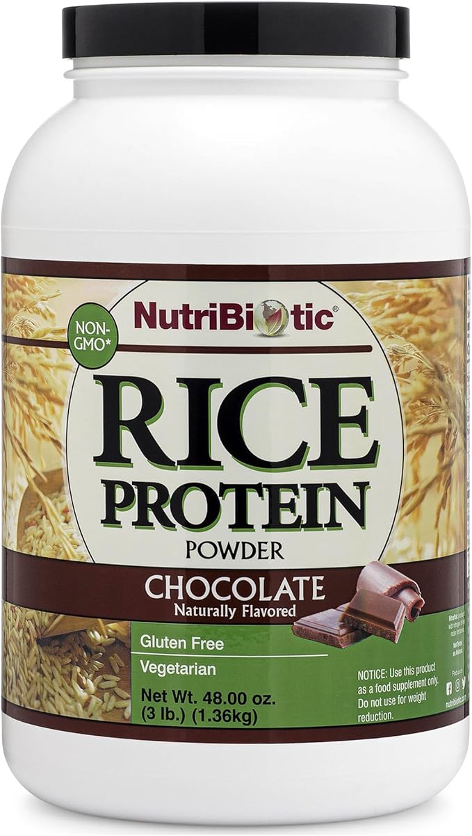 NutriBiotic ??Chocolate Rice Protein, 3 Lb (1.36kg) | Low Carb, Vegetarian & Keto-Friendly Raw