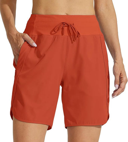 Willit Women's 7" Athletic Running Shorts Long Workout Hiking Shorts Quick Dry High Waisted Active