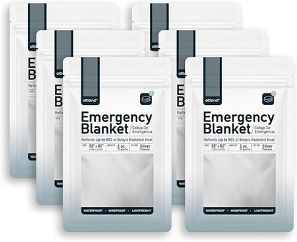 Altland 6 Pack of Emergency Blankets - Heat Reflective Blankets for Winter Survival Kits, Disaster