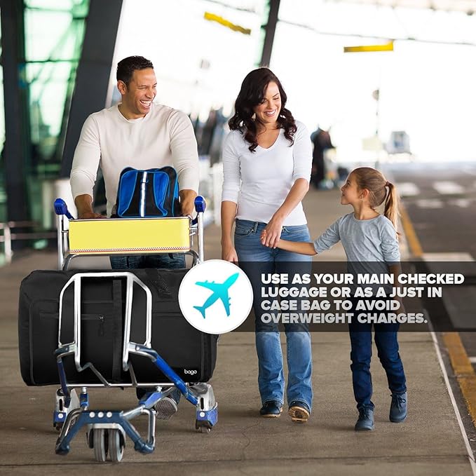 Bago Foldable Duffel Bags for Traveling Women & Men - 60L Medium Packable Duffle Bag for Travel