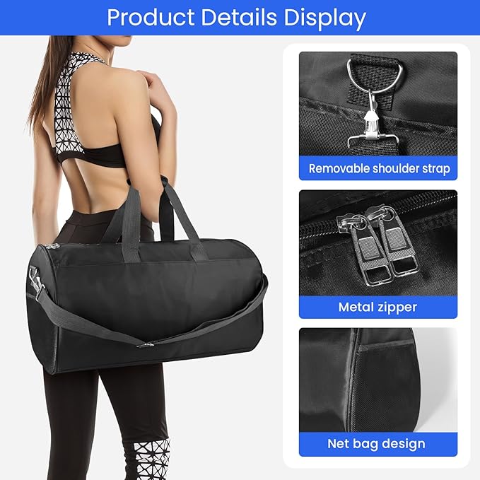 C&F BOGMOST Small Gym Bag for Travel & Duffel - 17 Inch Lightweight Carry On Bag for Men & Women