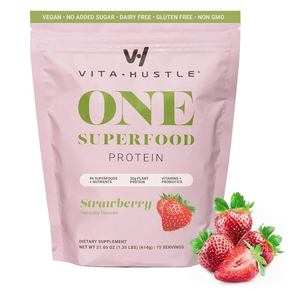 VitaHustle ONE Meal Replacement Shake - Plant Based Protein Powder by Kevin Hart - Vegan, Meal