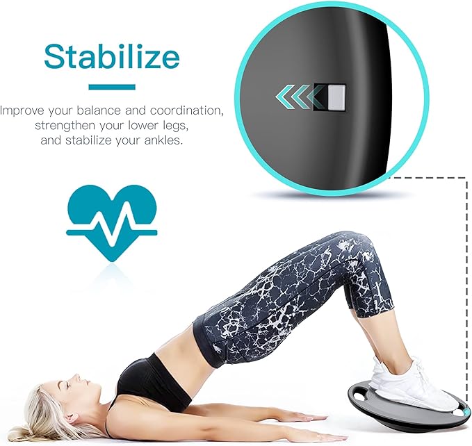 EVERYMILE Wobble Balance Board, Exercise Balance Stability Trainer Portable Balance Board with