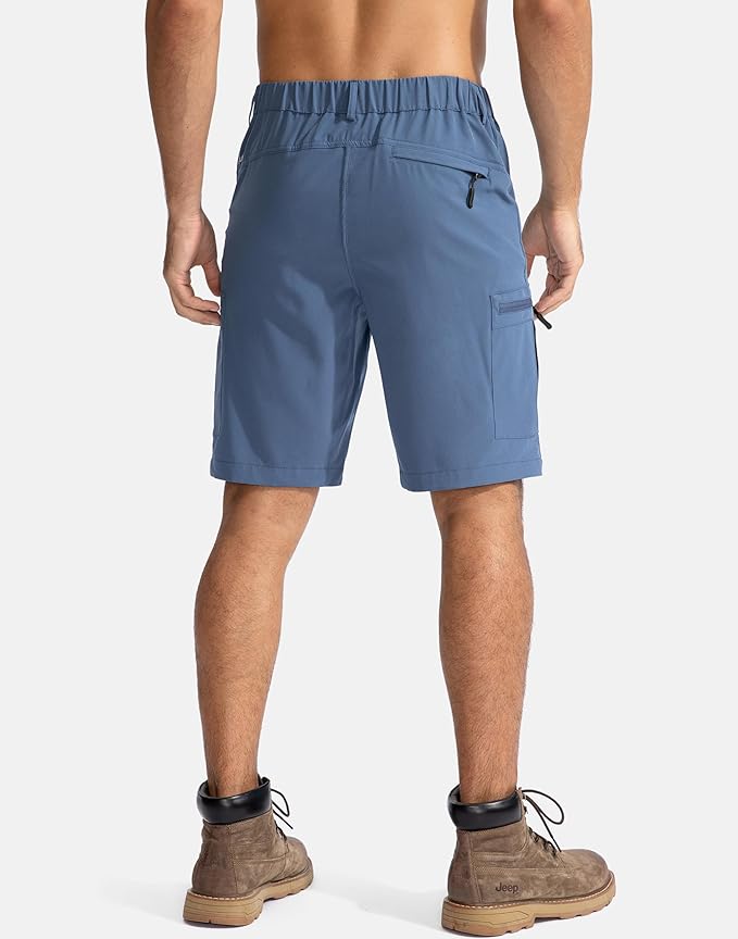 Pudolla Men's Hiking Cargo Shorts 9" Lightweight Outdoor Work Shorts for Men Travel Golf Camping