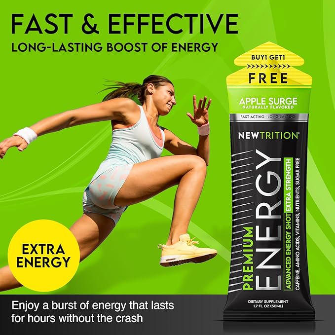 NewTrition® Extra Strength Energy Shots, 250mg Caffeine Energy Shots with Vitamin B & Amino Acids