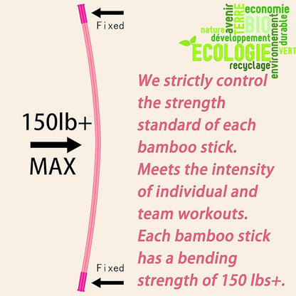 5ft Yoga Stick from Natural Bamboo with Non-Slip Handle-Stretching Stick for Mobility