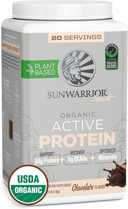 Sunwarrior Organic Plant Based Protein Powder | Vegan Organic Protein Powder with BCAA Amino Acids