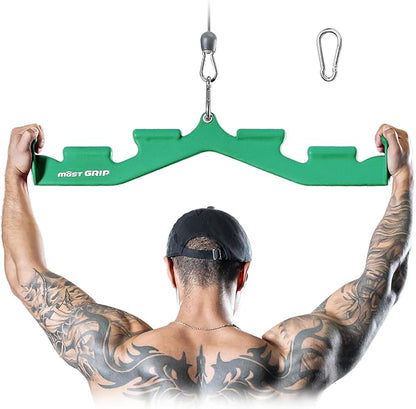 LAT Pull Down Bar with 6 Ergonomic Handles, Neutral Grip LAT Pulldown Attachments for Whole Back
