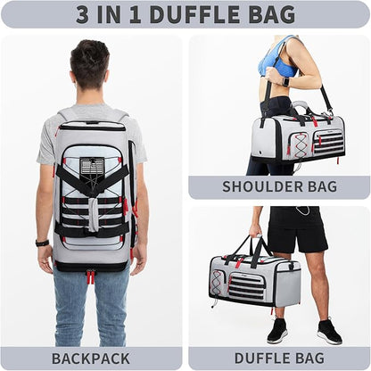 Bosstin Gym Bag for Men & Women, 45L Travel Duffle Sports Duffel Bag Gym Weekender Overnight