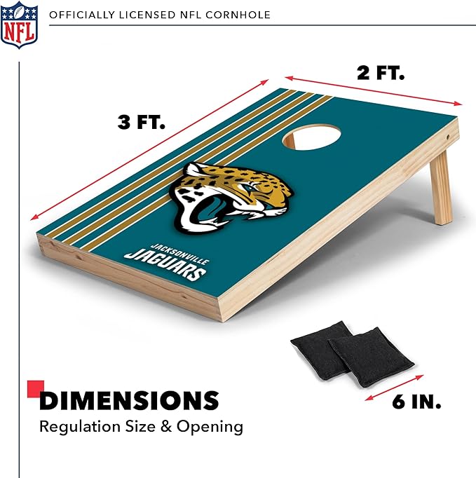 NFL 2' x 3' Solid Wood Cornhole Set with Direct Print HD Team Graphics – Great Gift for Any