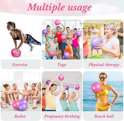 Aoriher 10 Pieces 9 Inch Exercise Pilates Ball Yoga Therapy Core Ball for Yoga Stability Barre