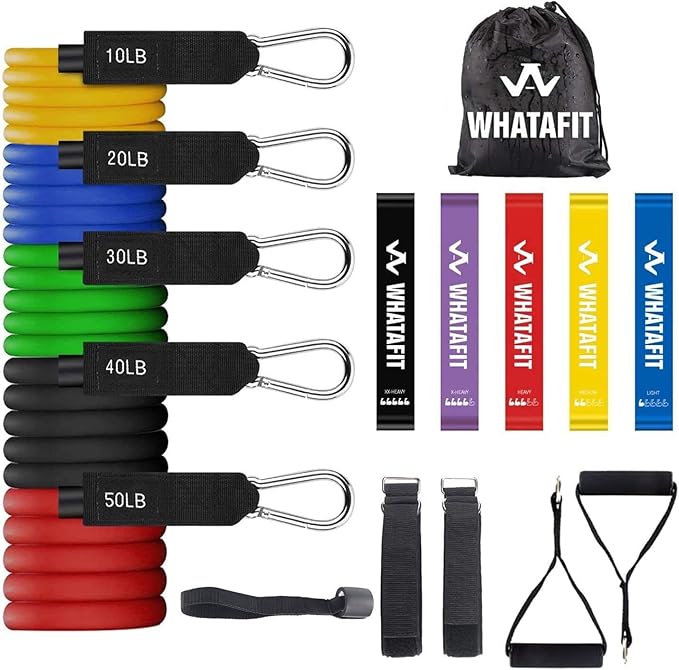 WHATAFIT Resistance Bands, Exercise Bands，Resistance Bands for Working Out, Work Out Bands with