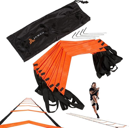 JAWKU Speed and Agility Ladder, Extra Long 21-Foot with 15-Rungs to Improve Balance, Acceleration
