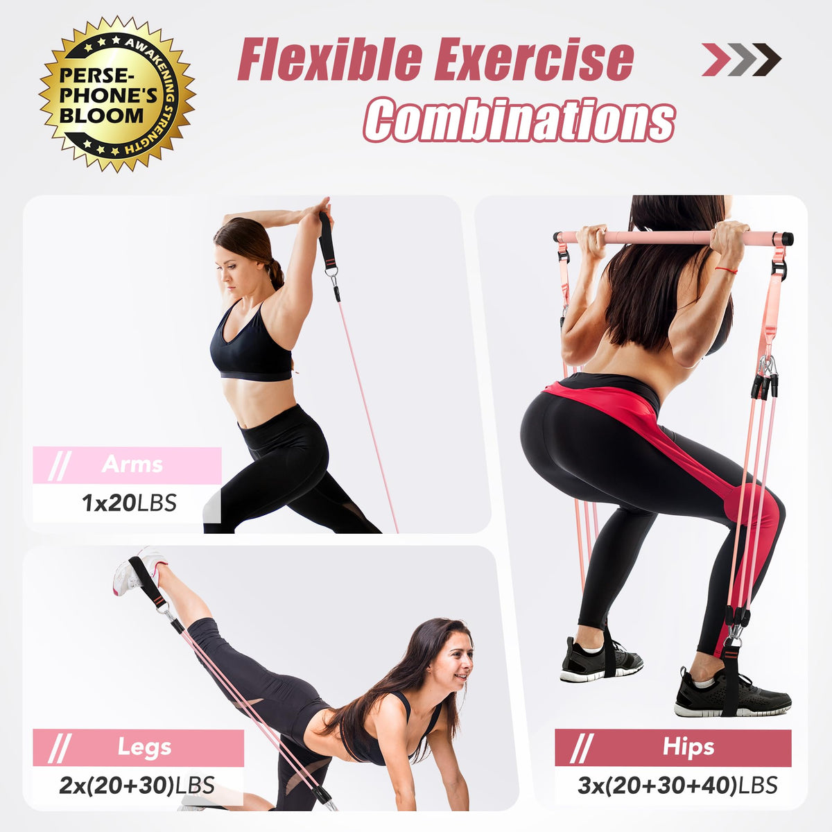 ALongSong Upgraded Pilates Bar Kit with Resistance Bands Natural Latex, Heavy-Duty Stainless Steel