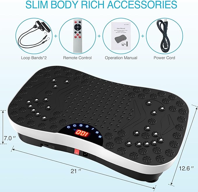 AXV Vibration Plate Exercise Machine Whole Body Workout Portable Mini Vibrate Fitness Platform