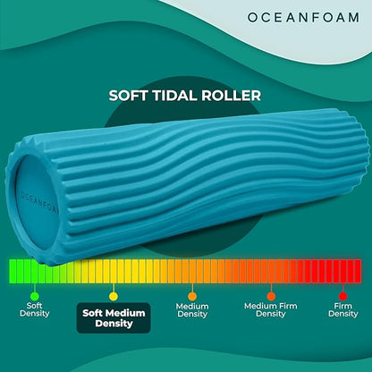 Oceanfoam Soft Tidal Roller (Miami Blue) - Low Density Foam Roller for Physical Therapy, Back Pain