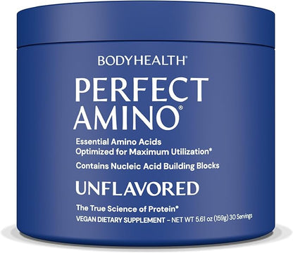 BodyHealth PerfectAmino Powder - BCAA and EAA Powder for Pre and Post Workout - Amino Acid Energy