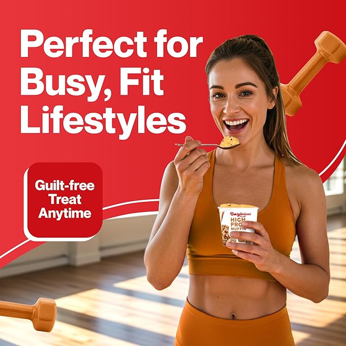 Bootylicious | High-Protein Muffin | 25g Protein, 7g Net Carbs, 2.32-2.75oz Cup, 12-Pack (Cinnamon