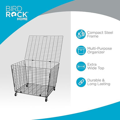 BIRDROCK HOME Sports Ball Basket Organizer with Wheels & Heavy Duty Casters - Ideal for Basketball