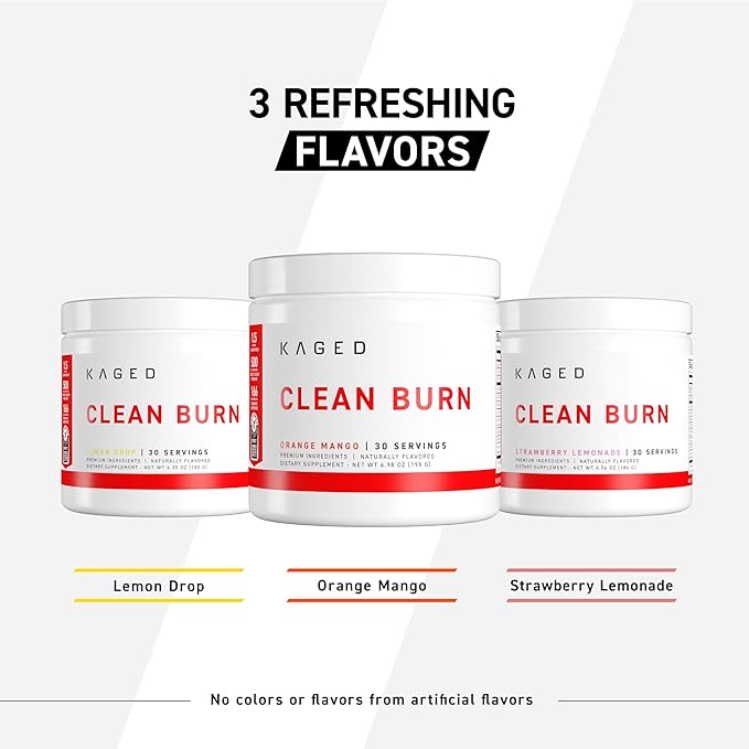 Kaged Clean Burn Powder | Strawberry Lemonade | Thermogenic Weight Management | Boost Metabolism |