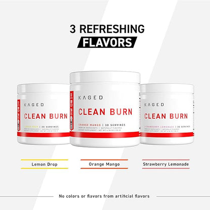 Kaged Clean Burn Powder | Strawberry Lemonade | Thermogenic Weight Management | Boost Metabolism |