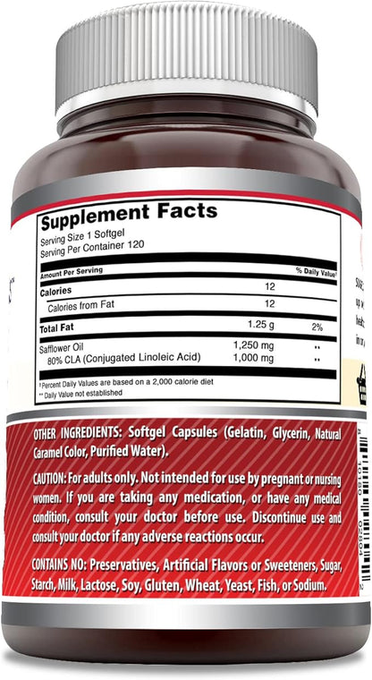 Amazing Formulas CLA (Conjugated Linoleic Acid) 1250 Mg | Softgels Supplement | Non-GMO |