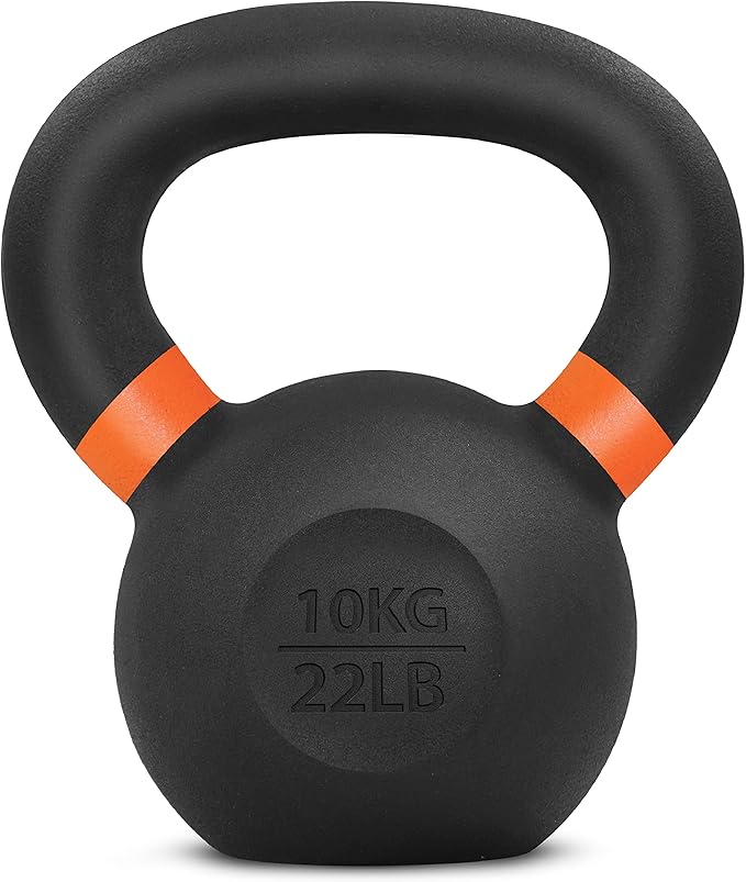 Yes4All Kettlebell, Heavy Duty Powder Coated Cast Iron Kettlebells, Non-Slip Handle & Flat Bottom