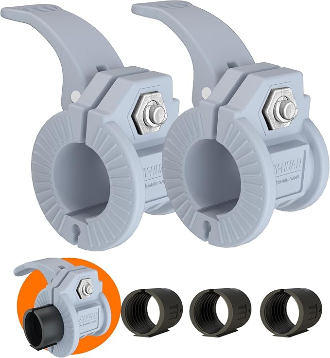 Barbell Clips 1 Inch Quick Release Weight Clamps 0.9-1.18inch Multi-Size Adjustable Olympic Clamps