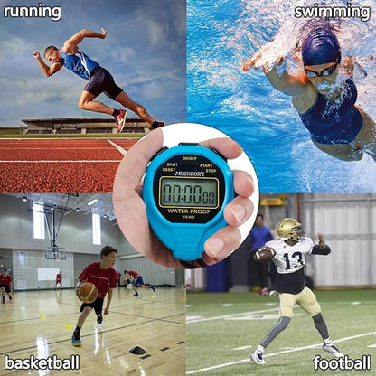 Waterproof Stopwatch Timer Only Stopwatch Mode, ON/Off Silent Simple Operation, Without Clock Date