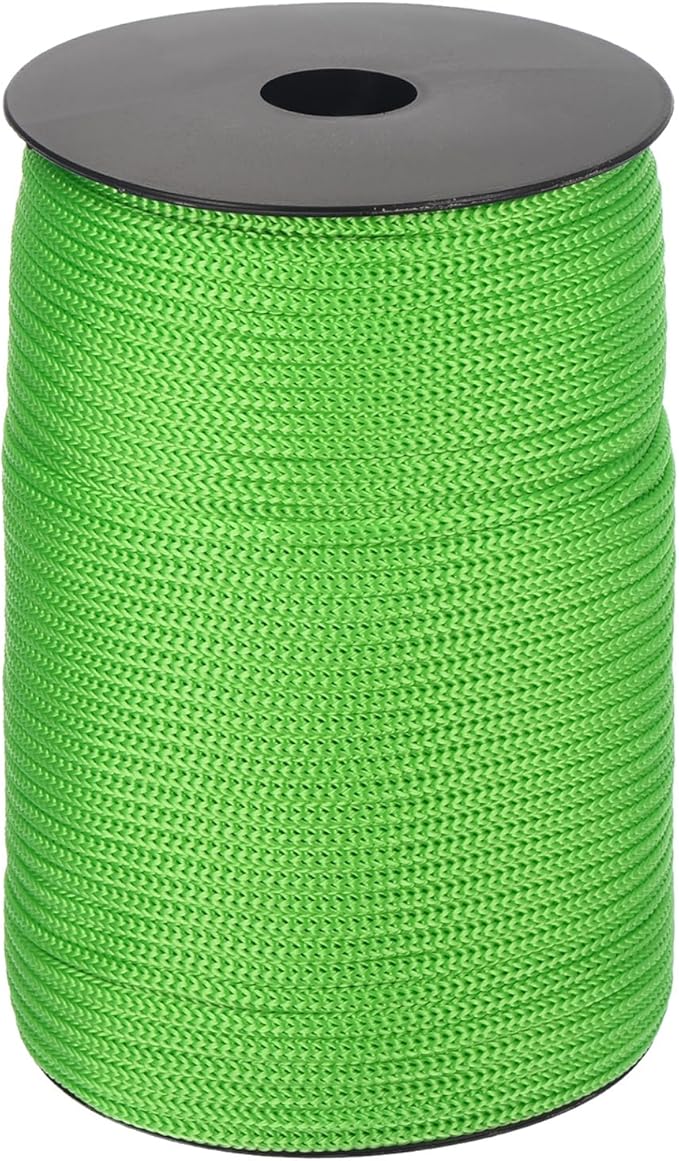 MECCANIXITY 5/32 Inch Polypropylene Rope Braided Ropes, 328ft Camping Rope Hollow Utility Cord for
