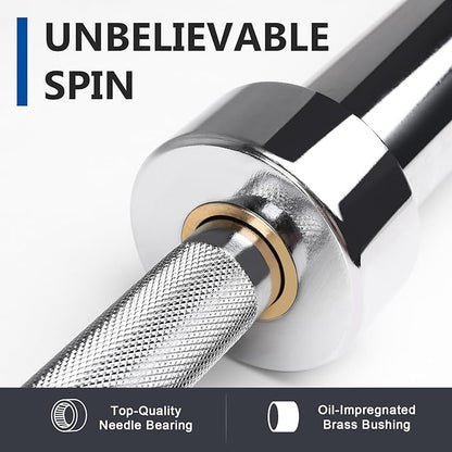 LIONSCOOL 7FT Olympic Barbell for Weightlifting, Power Lifting, 2 Inch Strength Training Bar for
