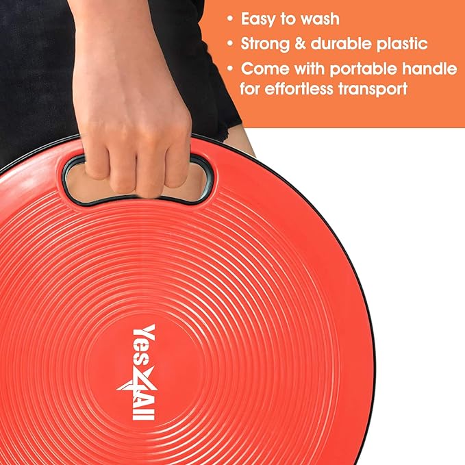 Yes4All Upgraded Wobble Balance Board, 16.34" TPE Non-slip, Stability Board for Home Gym, Standing