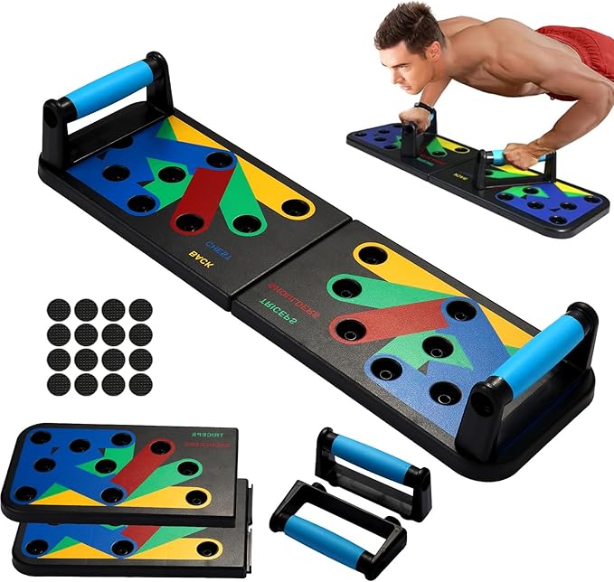 Foldable PushUp Stands Board Fitness,Workout Equipment for Home Gym, Men & Women Adjustable Pushup
