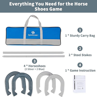 Horseshoes Outside Game Set - Universal Size Lawn Horseshoes Outdoor Games for Parties Beach