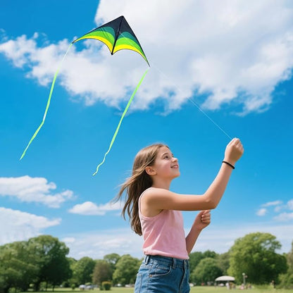 3 Pack Delta Kite Set for Adults and Kids, Single Line Beach Kites for Boys & Girls, Three Handle