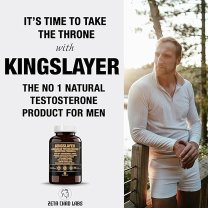 Kingslayer: 7-in-1 Testosterone Booster for Men w/KSM-66, Fadogia, Suma Root, L-Theanine, Zinc