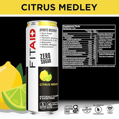 FITAID Post-Workout Recovery Drink Variety Sampler Pack, No Artificial Flavors or Sweeteners, 100%