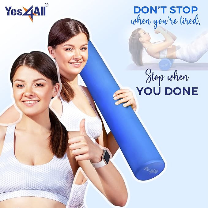 Yes4All EVA Firm Foam Roller for Back - Round Back Roller for Exercise, Yoga & Pilates 12/18/24/36