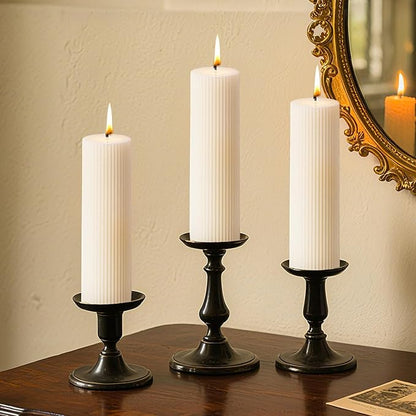 KONNI White Pillar Candles 2.4 x 7.9 inch Unscented Pillar Candle Bulk, Long Burning Candles