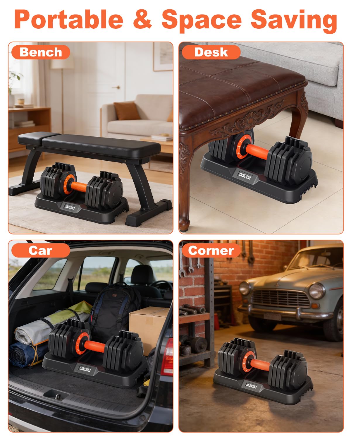 2026 Upgrade Adjustable Dumbbell Set 25lb/55lb, Small Increment in 3-6lb, 1 Hand Quick-Dial