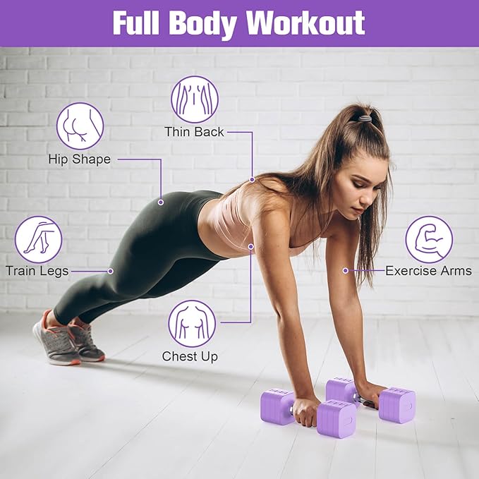 22LBS Adjustable Dumbbells Set, Adjustable Weight Dumbbells with 4 Levels 4.4lb, 6.6lb, 8.8lb