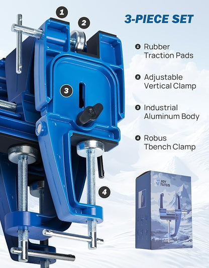 JOYTUTUS Ski and Snowboard Vises for Tuning, Edges and Waxing, Non-Slip Snowboard Clamp with Rubber